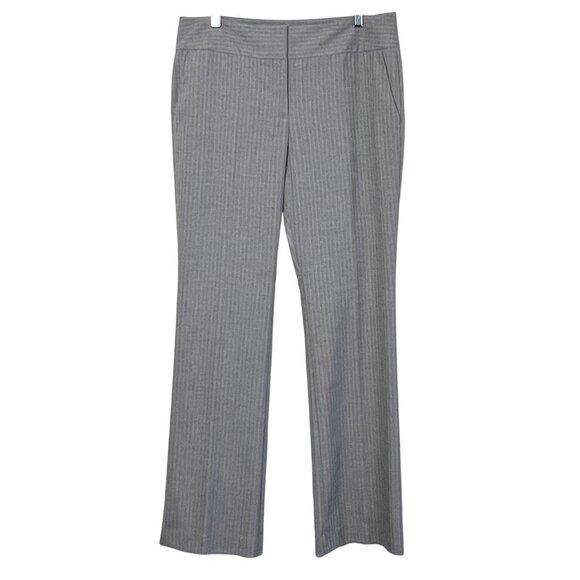 Ann Taylor Factory Womens Gray Signature Pinstripe Trousers Size 10 Slim Fit EUC - Picture 1 of 14